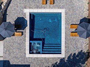 Heated pool along Swim Spa