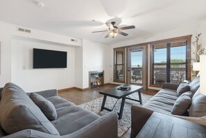 Living Room - Fireplace, Sofa Bed
