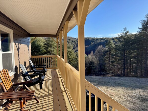 45ft front porch with Adirondack chair seating