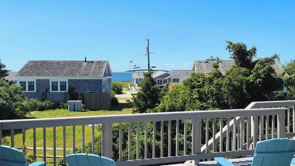 Upper deck has views of Wellfleet Harbor