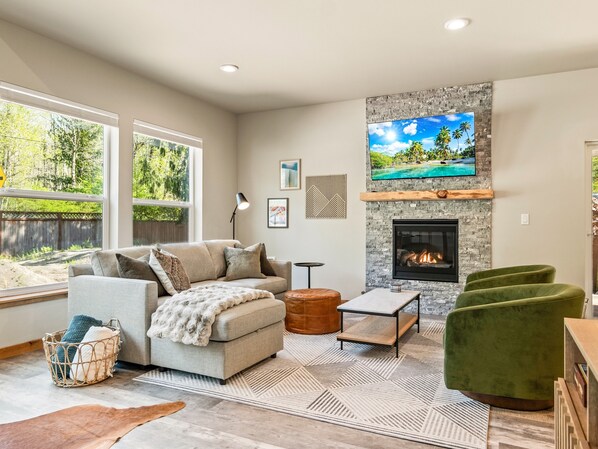 Comfortable seating, pullout sectional with a queen sleeper. 