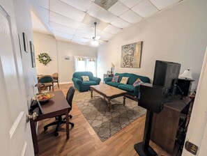 A comfy and laid-back space to relax after a long day.