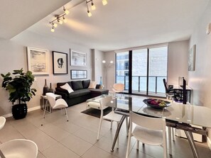 Spacious, open-plan living area