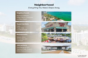 Stay close to everything. Minutes from Wynwood, Brickell, Design District, and Miami Beach—everything you need is just around the corner.