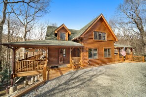 Classic Log Cabin with a Wrap-Around Deck