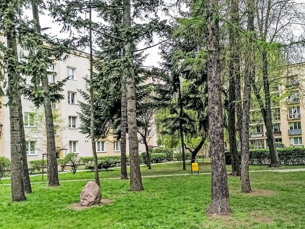 Arbre, Feuille, Espace Public, Zone Résidentielle, Appartement, Condominium, Printemps, Suppression Des Plantes Ligneuses, Pelouse, Jardin