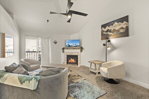 Horsetooth views and a 50" Smart TV