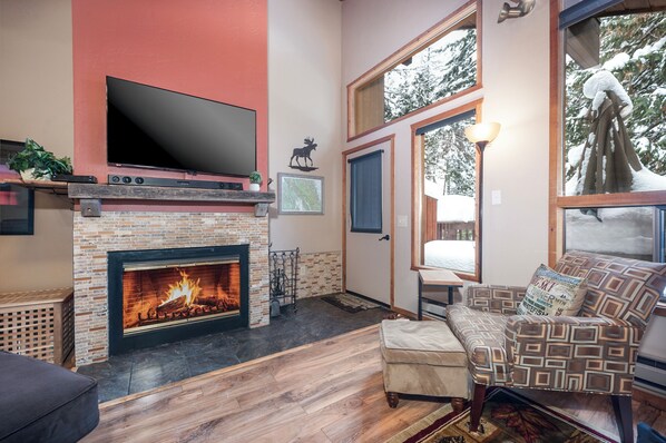 Melt away the days adventures with a cozy drink by the fire | Interior
