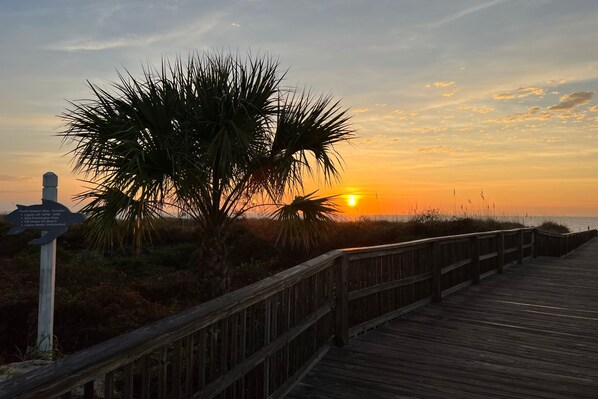One of multiple private beach access ramps literally steps from your door.