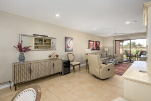 View of living room from the dining area.