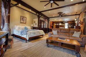 Plush king bed & reclining couch