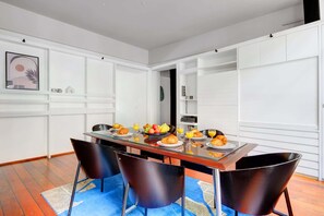 The dining area