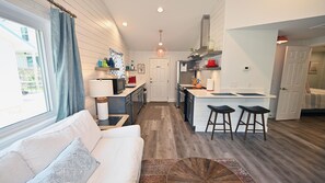 Perfect for those who love to cook, or simply need a quick snack. Our fully equipped kitchen makes preparing meals a breeze.