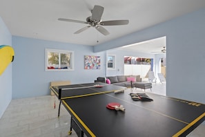 Ping pong table for entertainment