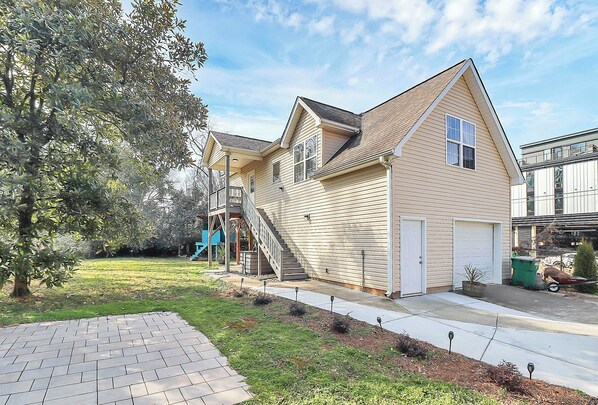 Apartment is located above the garage