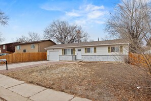 front yard of ranch-style house