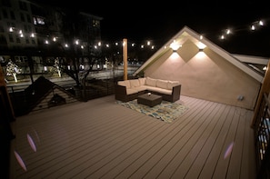 Healthy Home Colorado Springs roof top deck with city and mountain view