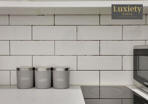 Kitchen at Luxiety Stays Serviced Accommodation in Southend-On-Sea