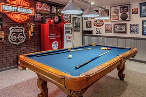 Ready for some friendly competition at billiards and dart board