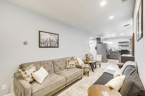 Living Room | 2 Full Futons | TV | Single-Story Unit