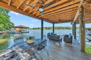 Relax in comfort on the dock while enjoying serene water views