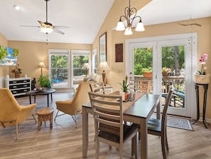 The open-concept Dining Area is perfect for enjoying a brightly-lit meal together.