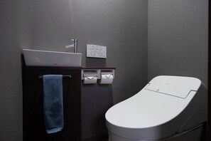 Separate bathroom and toilet