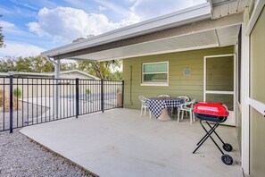Private Patio | Outdoor Pool | Charcoal Grill | Single-Story Home