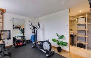 Please note, from the 4th June onwards, the current room with the gym will be moved to another room at the back of the building. The gym room will be converted to a second bedroom with a daybed.