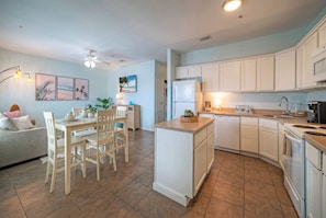 Dining and kitchen area.