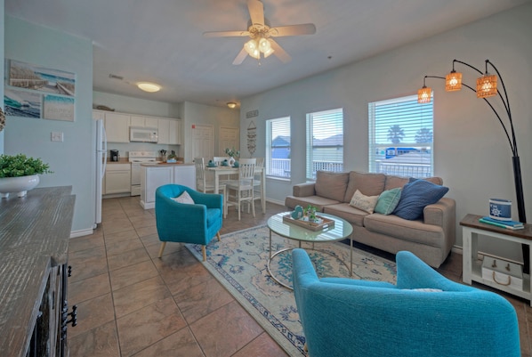 Thoughtfully curated space adorned with chic, coastal-inspired décor.