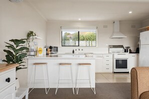 Open plan kitchen living and dining