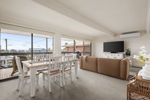 Open plan kitchen living and dining