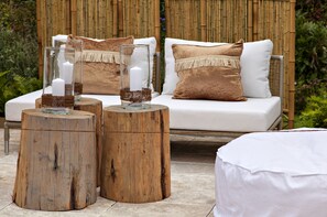 lots of outdoor seat around the trullo and on the land