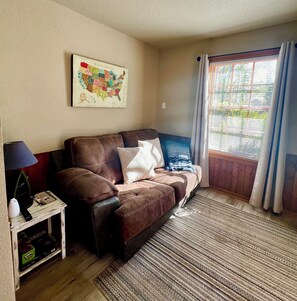 Cozy living space with a WiFi TV