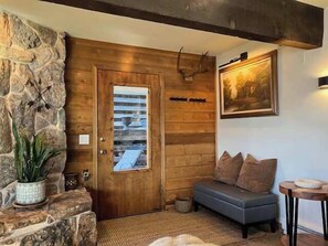 Entryway, bench and coatrack