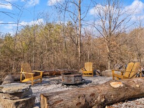 Gather ‘round the fire – a perfect spot for stories, s’mores, and stargazing in the heart of nature.