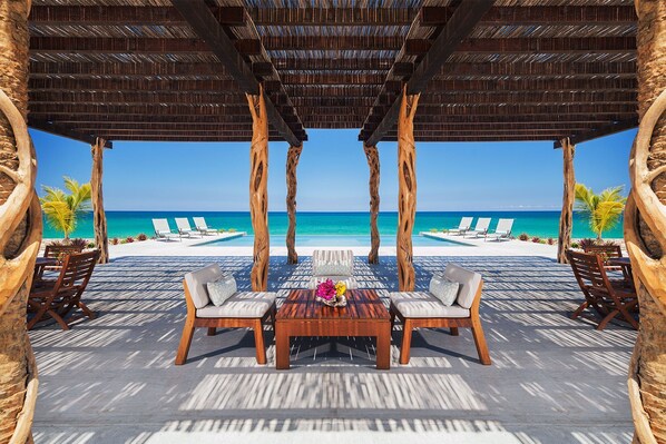 View out to beach from property.