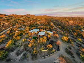 Aerial view of this beautiful desert getaway