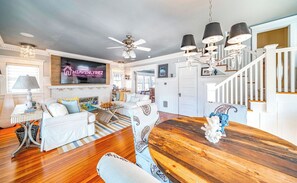 Living room area and dining area
