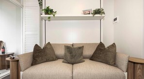 Bed converts EASILY into an extremely comfortable 2.5 seater sofa… Italian design at its best