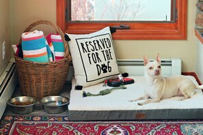 Furry friends are welcomed with everything they need for a tail-wagging stay.