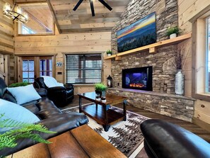 Kick back and relax in the great room while taking in the mountain views or watch your favorite shows on the 65in 4K TV.