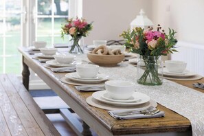 The home has plenty of space for up to 10 guests to sleep and dine.