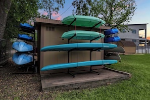 Plenty of water toys for everyone to explore the lake!