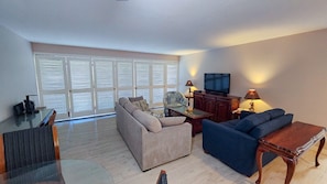 Living Room with shutters closed