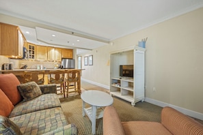 Living Area with Queen Sleeper Sofa