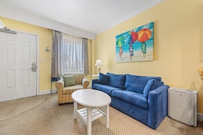 Living Area with Queen Sleeper Sofa