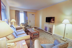 Living Area with Queen Sleeper Sofa