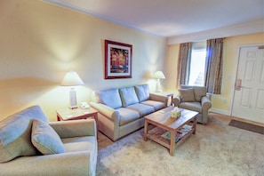 Living Area with Queen Sleeper Sofa